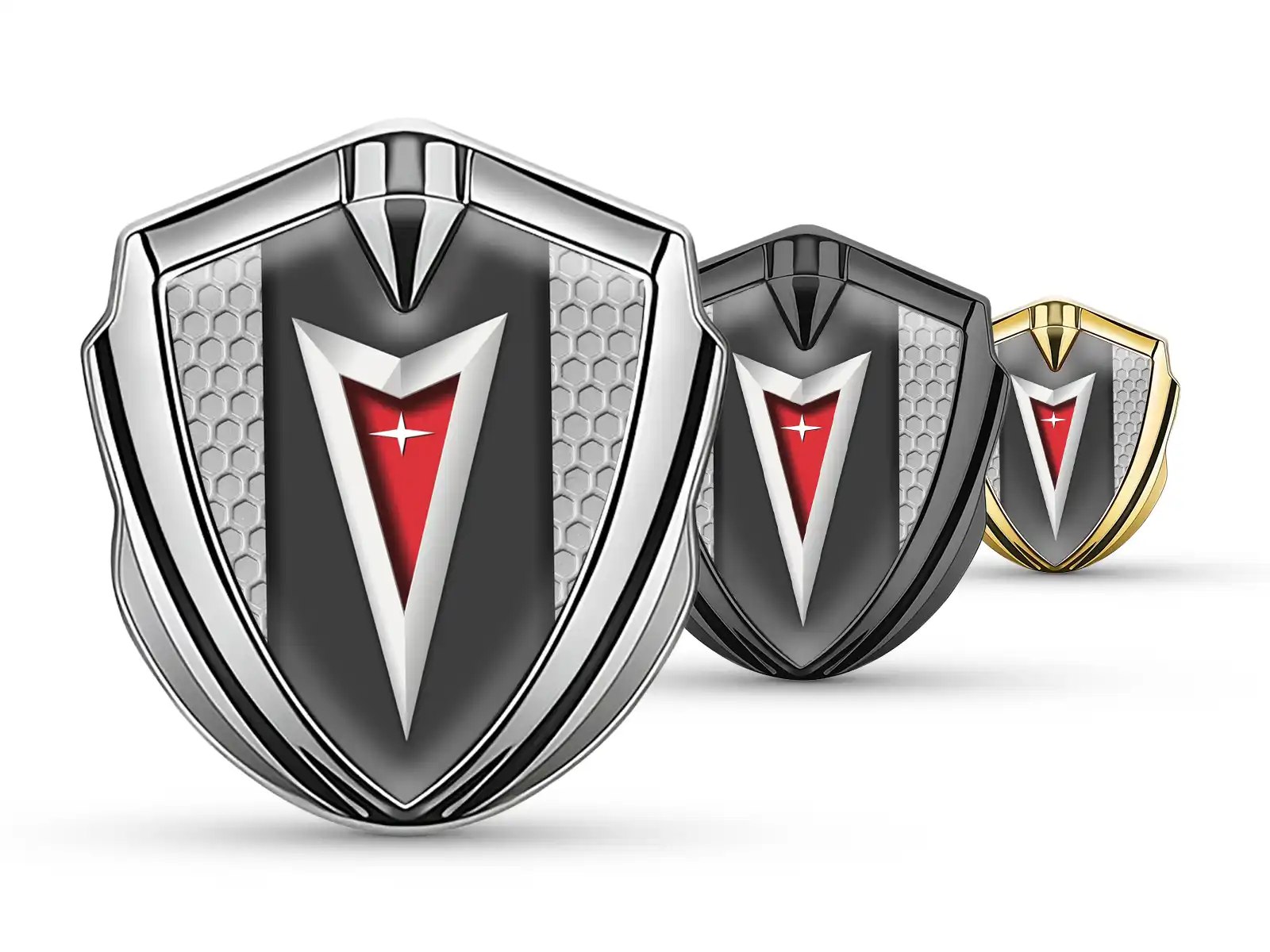 Pontiac Emblem Metal Badge Minimal Look Universal Style